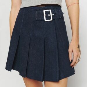 Reformation Billie Pleated Denim Mini Skirt Size 31